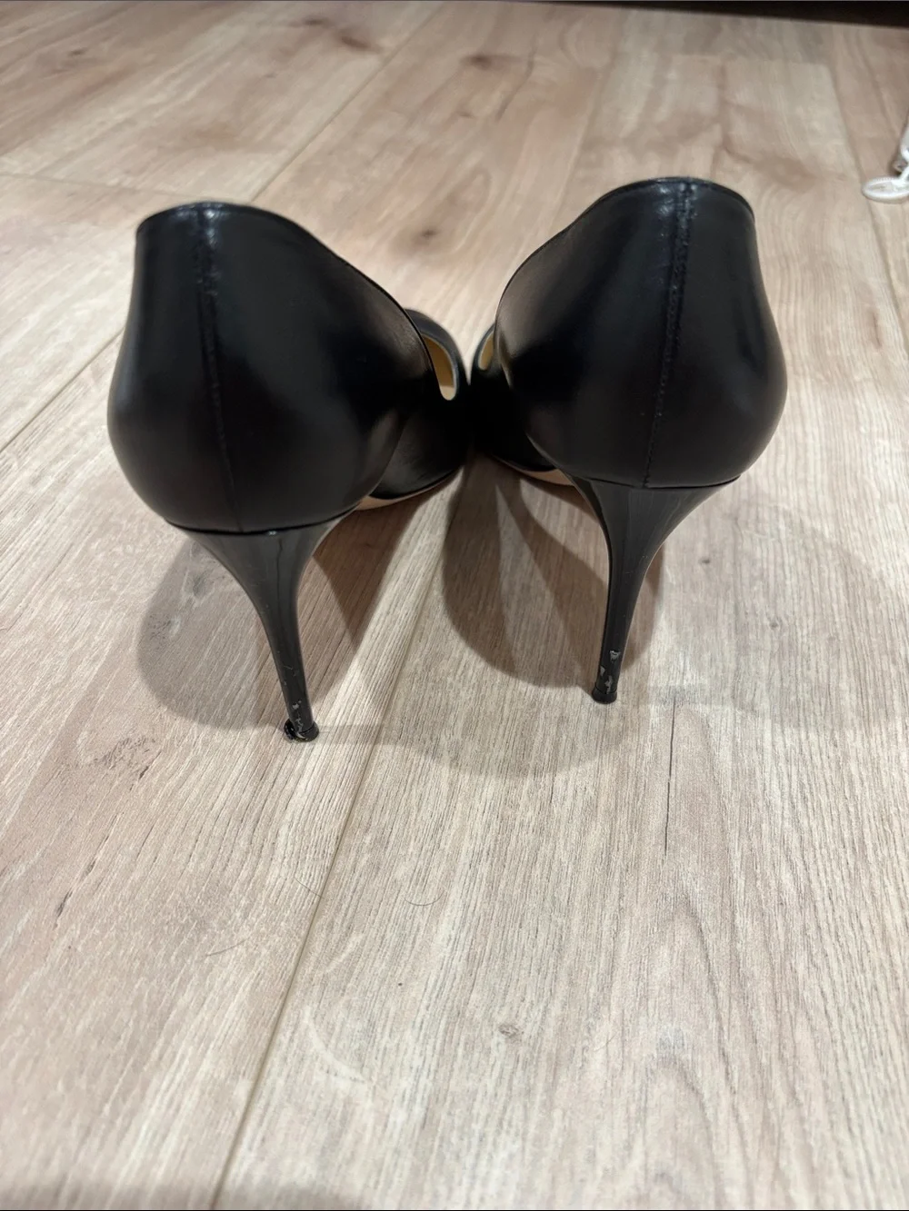 Jimmy Choo Black Leather Round-Toe Pumps